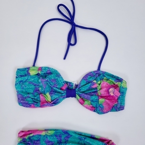 Free With Purchase - 80's bikini 2 piece swim suit bandeau halter bralette - Picture 6 of 8